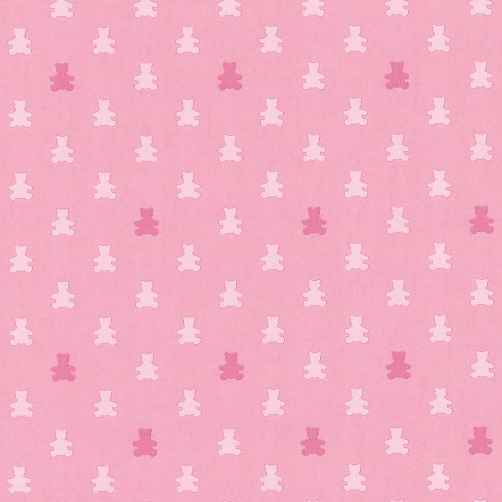 Papel de parede adesivo animal ursinhos rosa