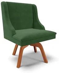 Kit 4 Cadeiras Estofadas Giratória para Sala de Jantar Lia Suede Verde