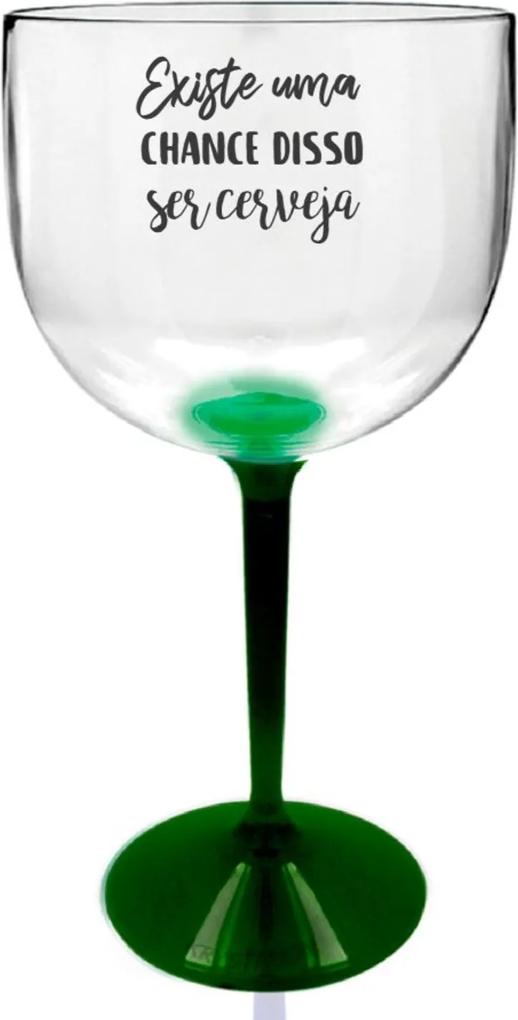 8 Taças Gin Transparente Com Base Verde Personalizada Para Live