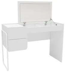 Penteadeira Com Espelho 115cm 2 Gavetas Columbia Branco - Politorno