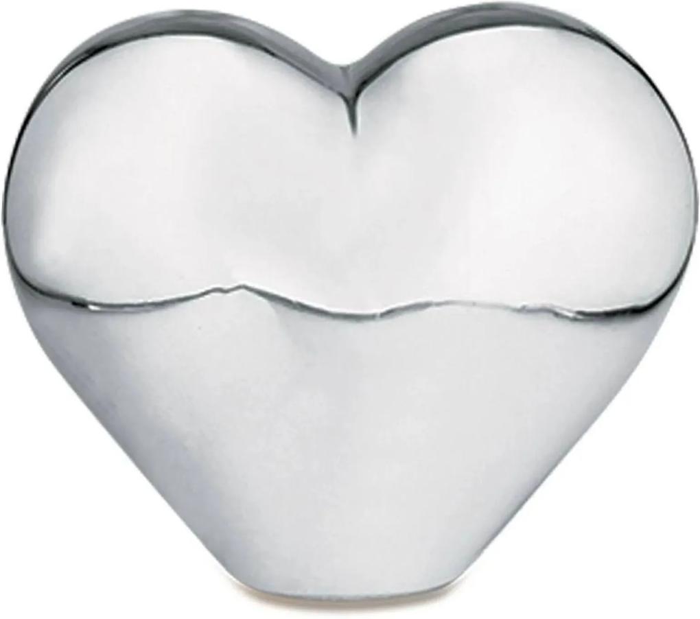 Coração Prata em Cerâmica 11,5cm - Mart