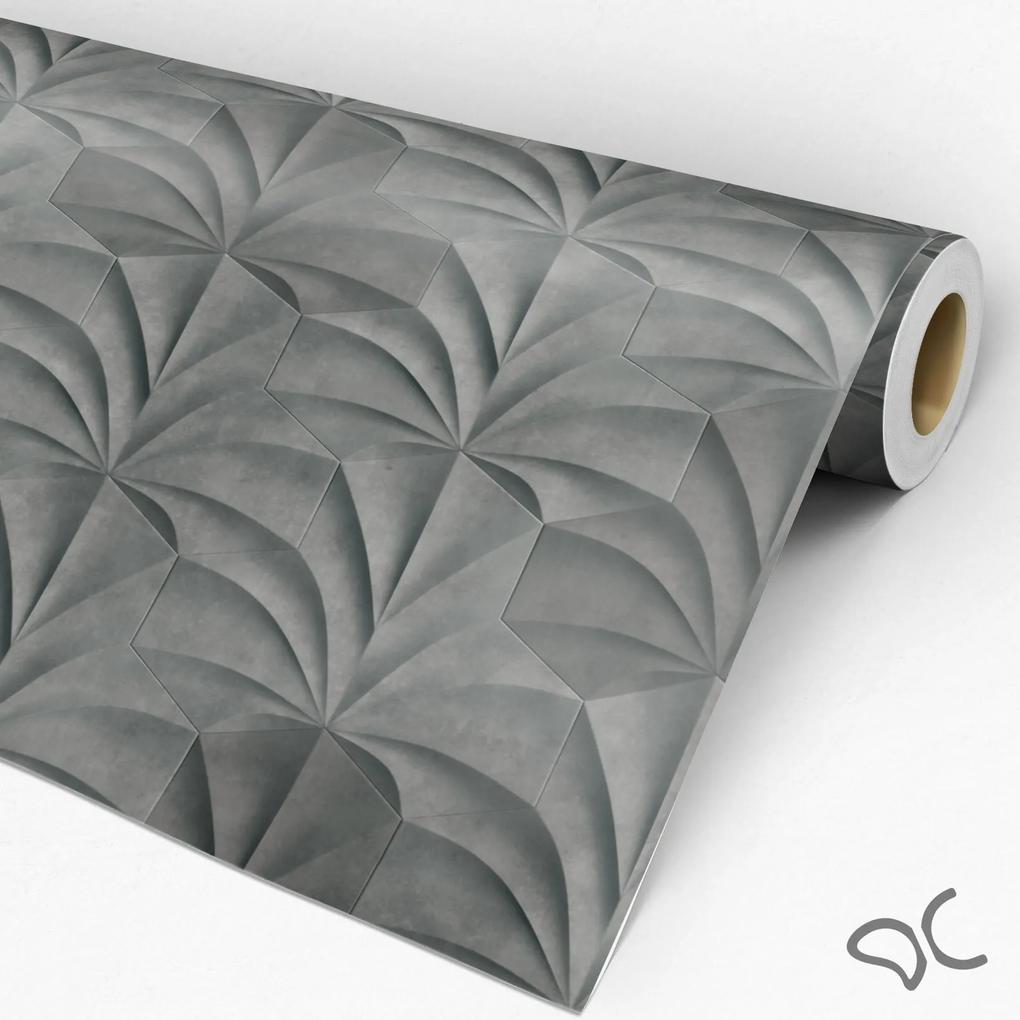 Papel de Parede 3D Cimento Queimado Escuro 0.52m x 3.00m