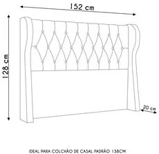 Cabeceira Casal Cama Box 140cm Malva I02 Veludo Cinza - Mpozenato