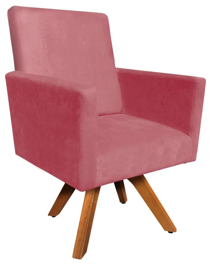 POLTRONA GIRATORIA NINA SUEDE BASE MADEI - Rose