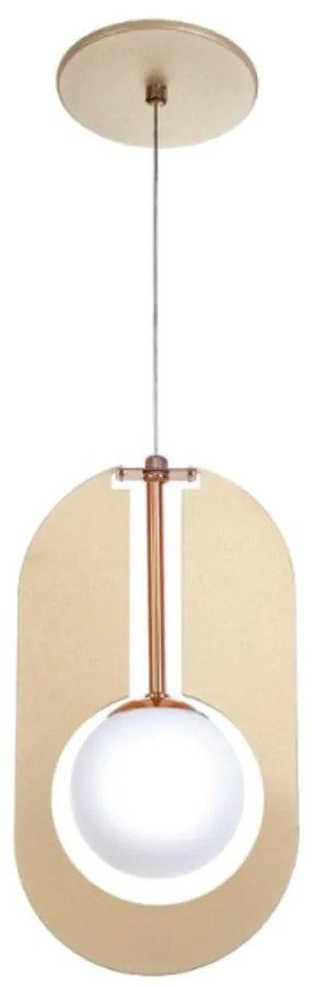 Pendente Globo Corte Laiser 16X10X31Cm Metal E Globo Ø10Cm 01Xg9 |Old... (COBRE FOSCO, CLEAR (TRANSPARENTE))