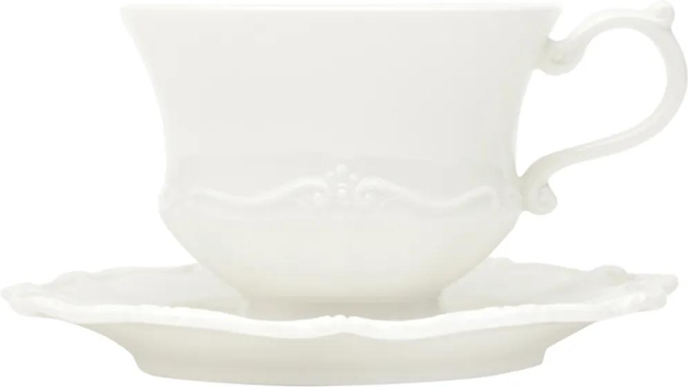 Conjunto 6 Xícaras de Porcelana Para Chá Com Pires Wolff 200ml – Fancy Branco
