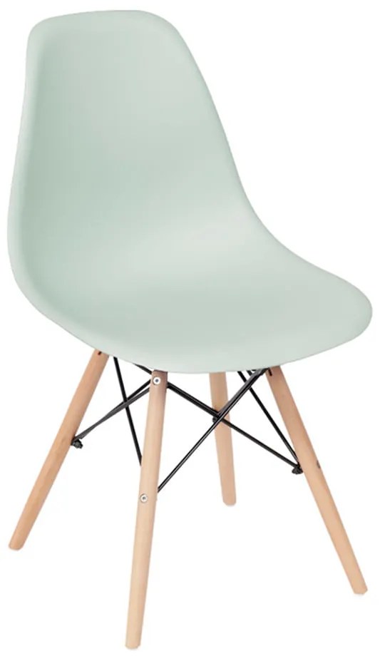 Cadeira Eames Eiffel Base Madeira – Verde Claro