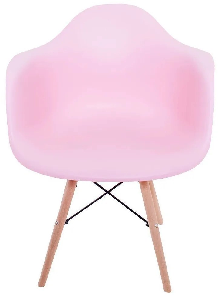 Kit 02 Cadeiras Melbourne Eiffel Charles Eames Base Madeira - Rosa - D'Rossi