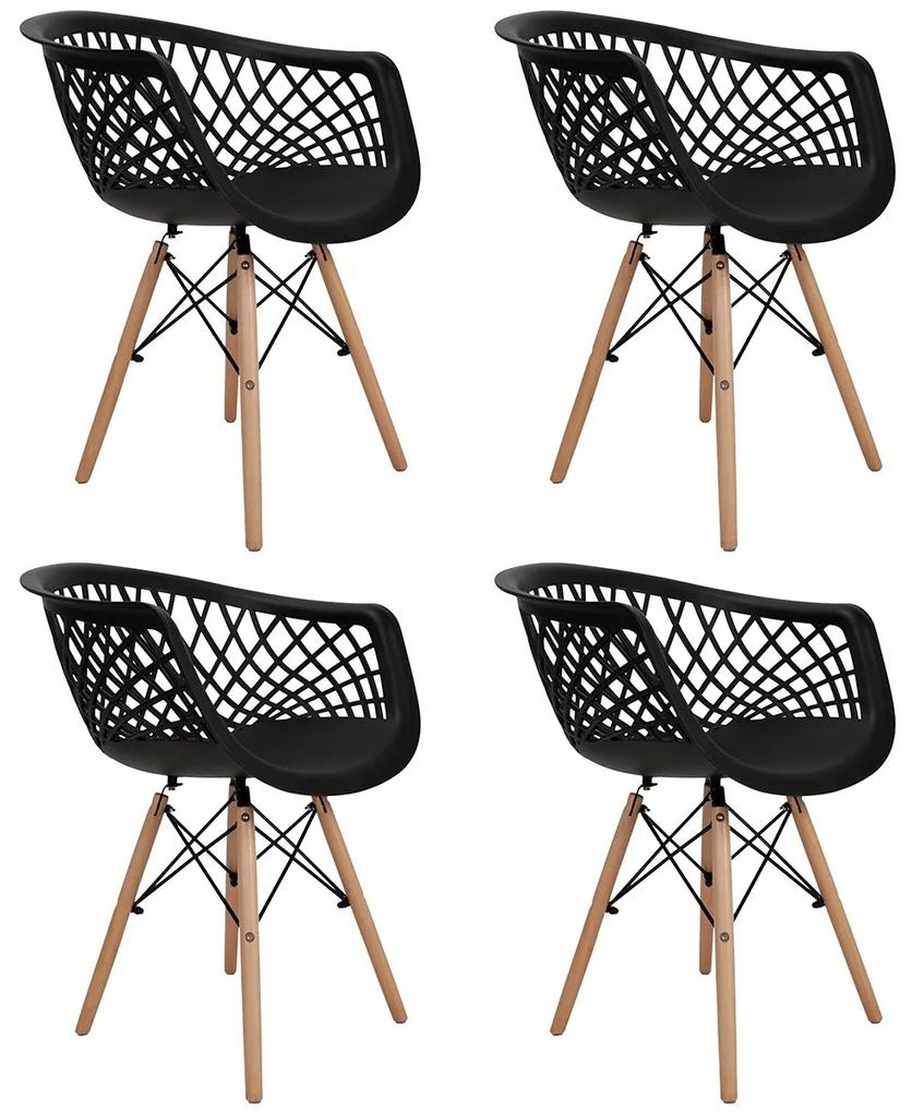 Conjunto 4 Cadeiras Web Preta Dsw - Concept