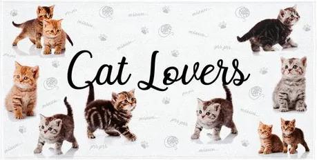 Toalha De Praia Lepper -Aveludada Transfer Cat Lovers