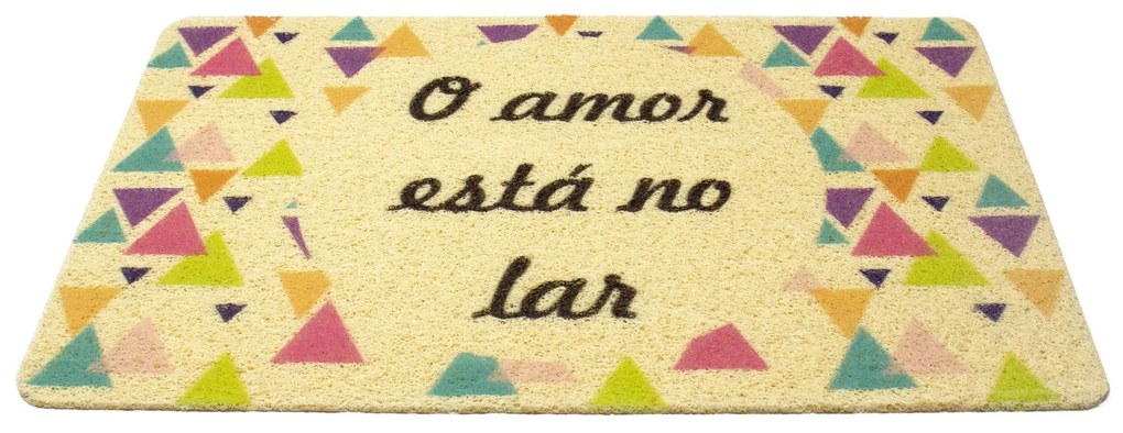 Capacho Decorativo O Amor Esta no Lar 1x38x58 cm - D'Rossi