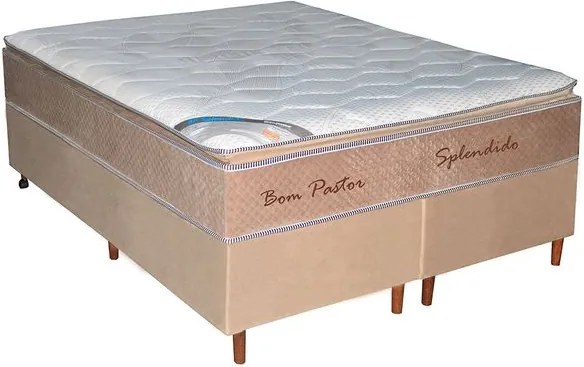 Conjunto Box Splendido Casal 158cm, com pillow, molas ensacadas - Bom Pastor Unica
