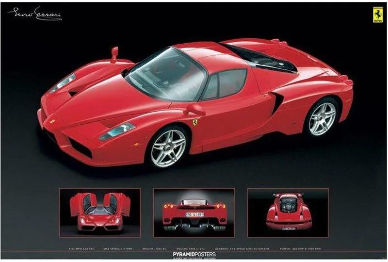 Poster Ferrari Enzo Vermelha Com/sem Moldura 90x60cm