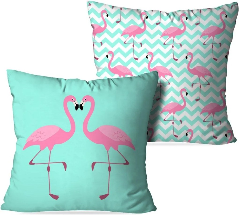 Kit 2 Almofadas Love Decor Decorativas Flamingos Love Multicolorido