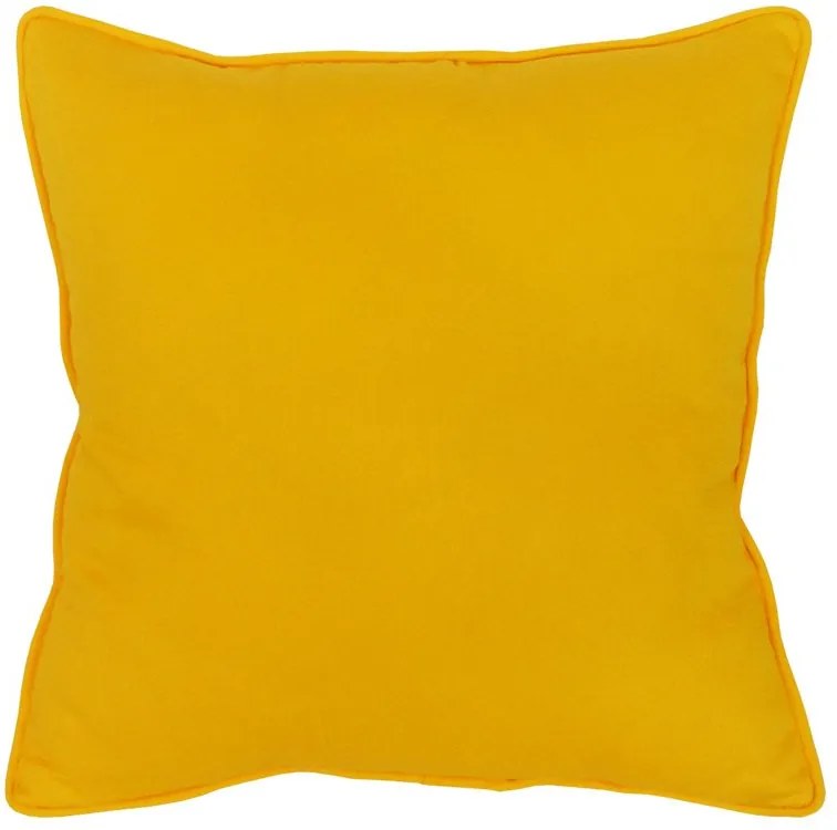 Almofada Algodão Liso Amarelo 45X45Cm Com Viês