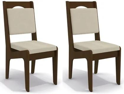 Kit 2 Cadeiras CAD105 para Sala de Jantar Walnut/Mink Relevo - Kappesberg