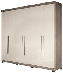 Guarda Roupa Casal 6 Portas Versalhes New Castanha/Off White - Santos