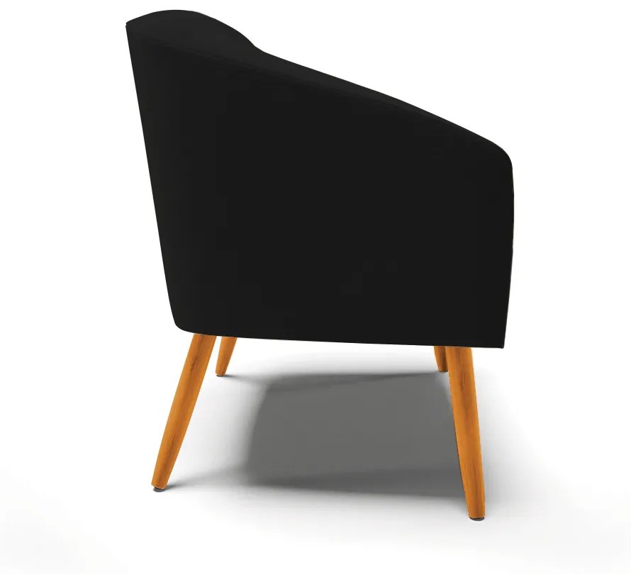 Poltrona Decorativa Pé Palito Castanho Stella Linho D03 - D'Rossi - A79 Preto