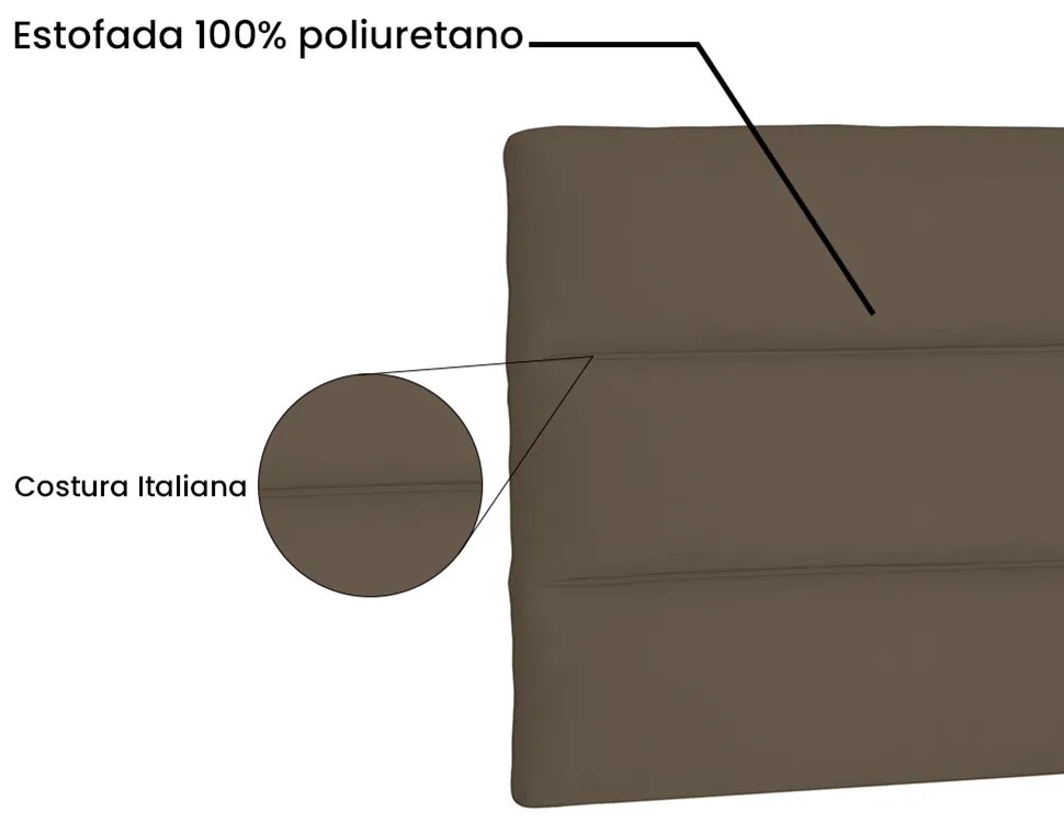 Cabeceira Painel La Italiana Para Cama Box Casal 140 cm Suede Caramelo - D'Rossi