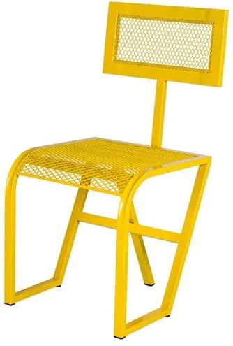 Cadeira Tuli Estrutura em Tubo Tela Expandida cor Amarelo - 54244 - Sun House