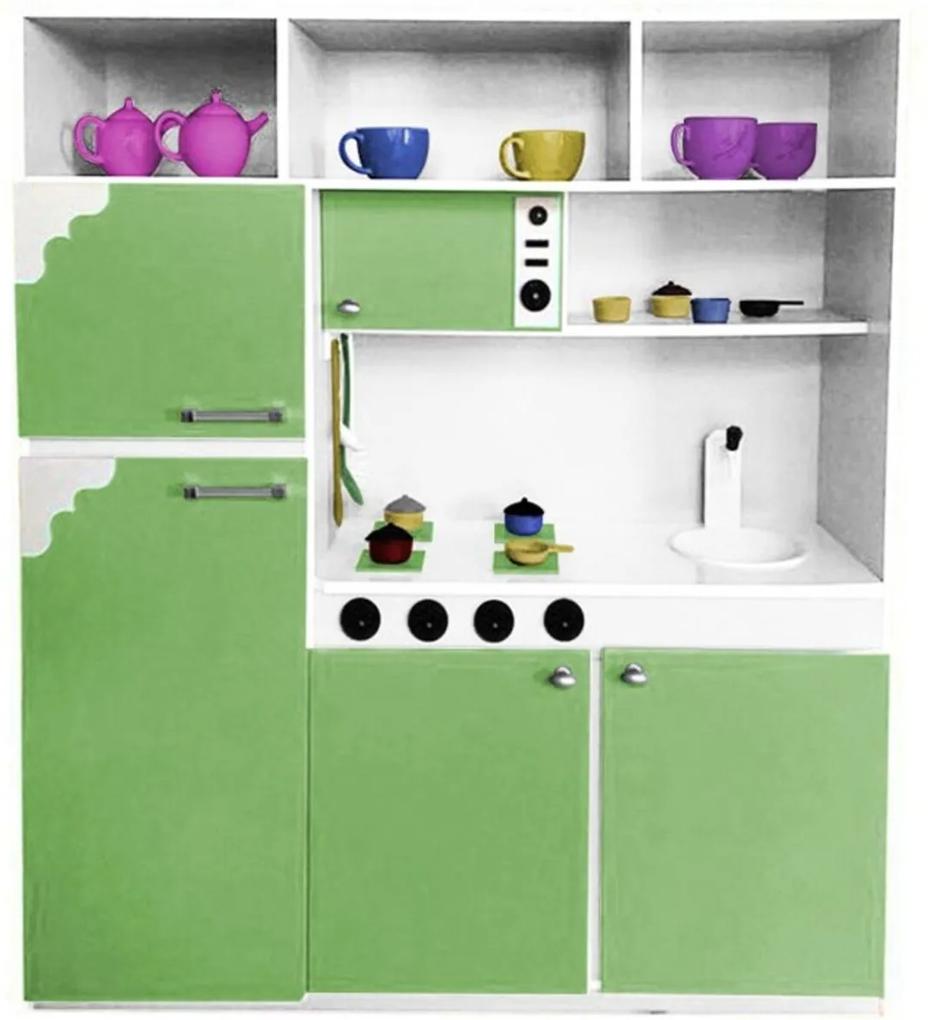 Cozinha de Brinquedo Criança Feliz Infantil 130cm Verde/Branco