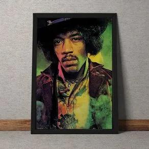 Quadro Decorativo Jimmy Hendrix Colorido Vintage  35x25