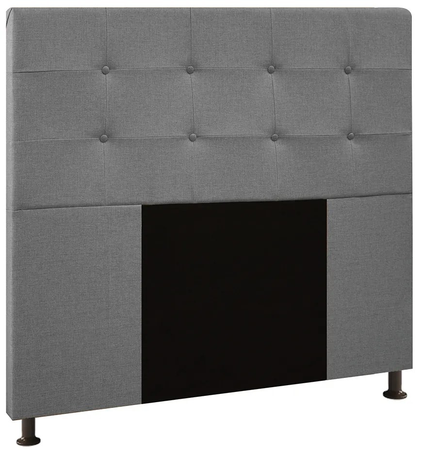 Cabeceira Safira Para Cama Box Queen 160 cm Linho - D'Rossi - Cinza