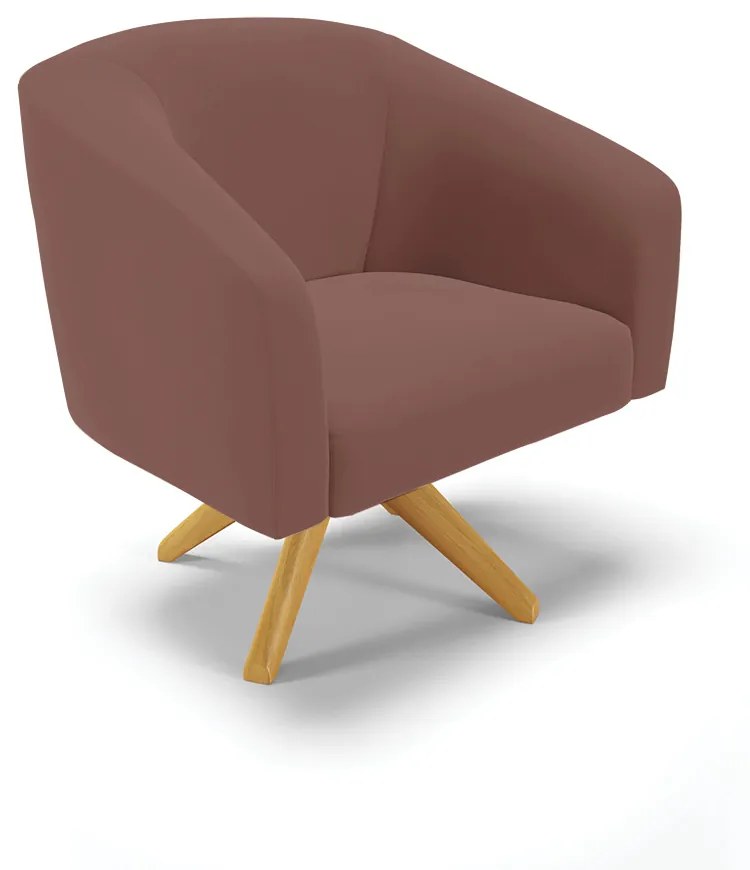 Poltrona Decorativa Giratória MA30 Stella Veludo D03 - D'Rossi - Rose