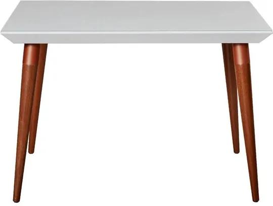 Mesa de Jantar Seymor com Vidro Branco Gloss Natural 1.15 - Wood Prime PV 32625