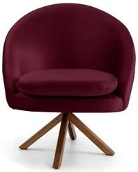 Poltrona Decorativa Base Giromad Madeira Rafa C-278 Veludo Marsala - D