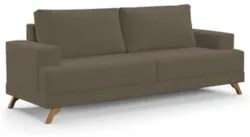 Sofá 2 Lugares 160cm Living Pés Curvos Santi D05 Suede Marrom - Mpozen