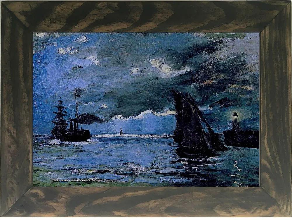 Quadro Decorativo A4 Seascape Night Effect - Claude Monet Cosi Dimora
