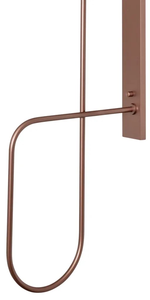 Arandela Trombone 20X31,4X127,7Cm 1Xe27 Alumínio E Globo Ø20Cm | Usina... (MR-T - Marrom Texturizado, AMBAR)