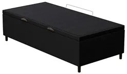 Base para Cama Box Baú Solteiro 88x188cm Hit I02 Suede Preto - Mpozena