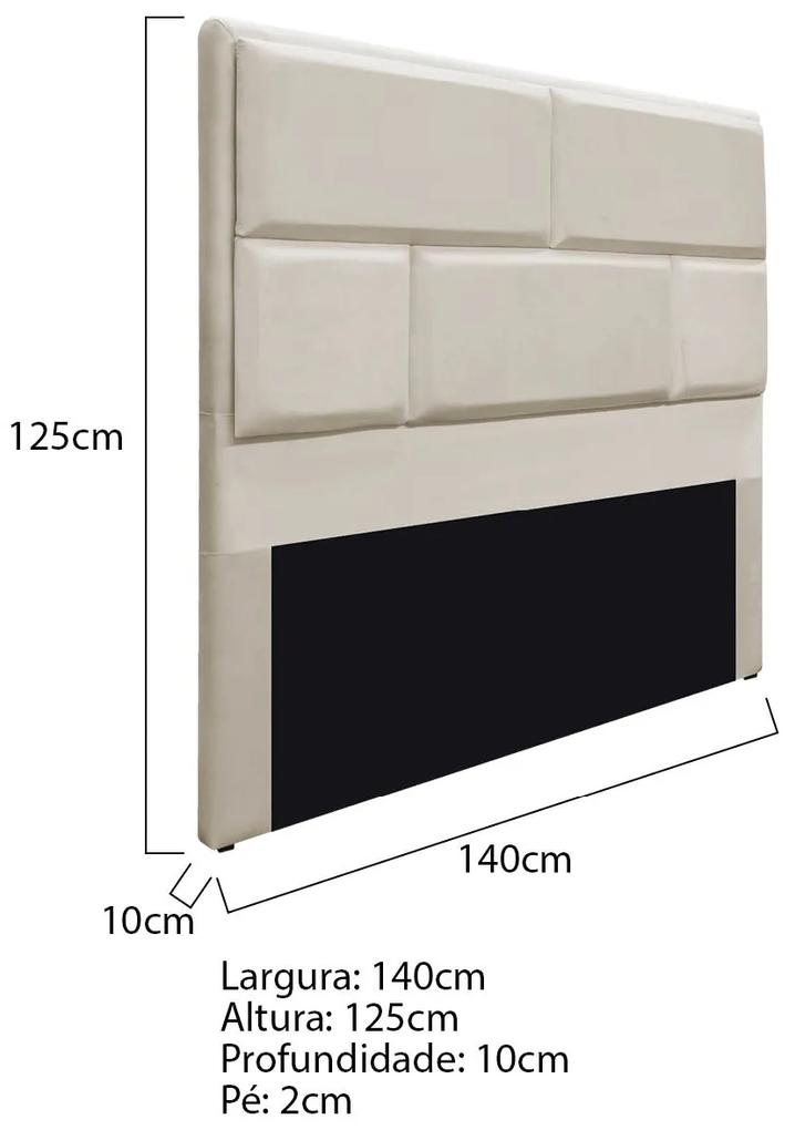 Cabeceira Casal Brick P02 140 cm para cama Box Suede - ADJ Decor