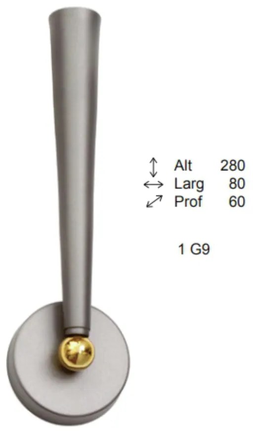 Arandela Bugle 06X08X28Cm 1Xmr11 - Old Artisan Ar-5579 (DOURADO FOSCO)