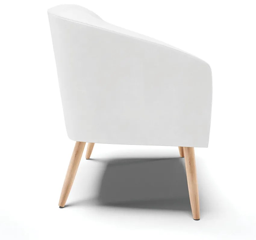 Poltrona Decorativa Pé Palito Natural Kit 2 Stella Sintético PU D03 - D'Rossi - Branco