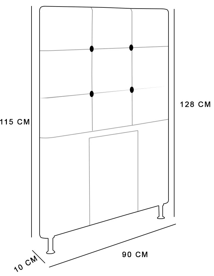 Cabeceira Stambul Para Cama Box Solteiro 90 cm Suede - D'Rossi - Preto