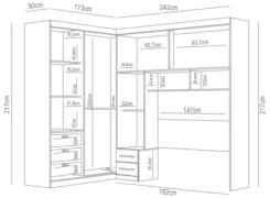 Guarda Roupa Casal Modulado Completo Lorena M07 Branco - Mpozenato