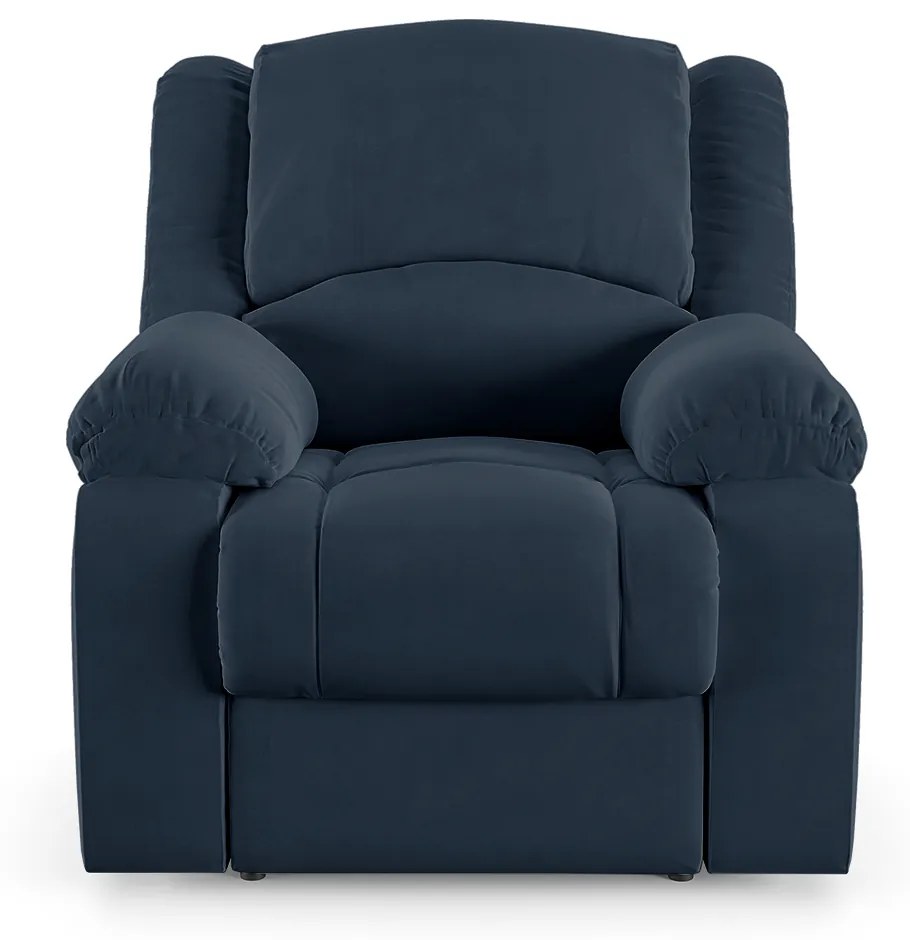 Poltrona do Papai Reclinável Sala de Cinema Madrid Power Touch Veludo Azul  G23