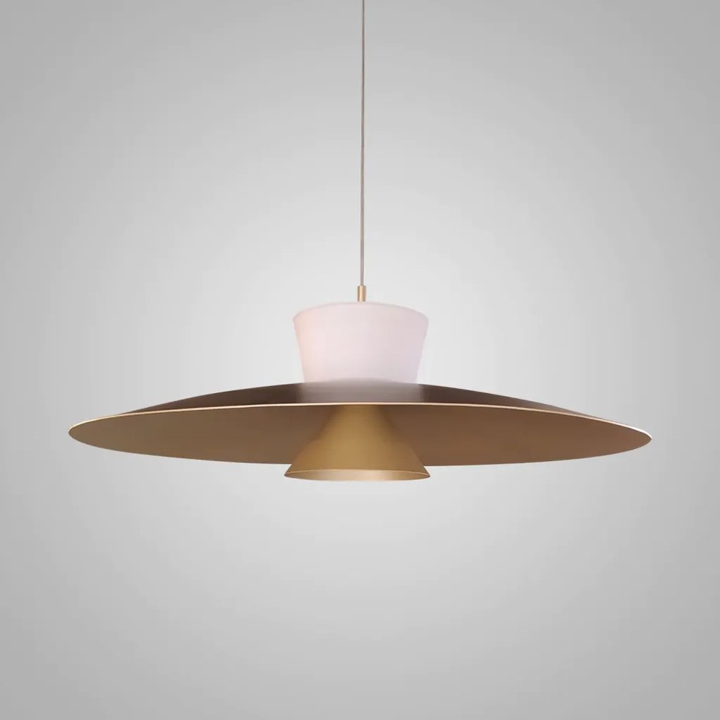Pendente Rebatedor E Pontual Ø50X30Cm Disco Curvo Alumínio 01Xled 9W 2... (ROSE FOSCO, 110v)