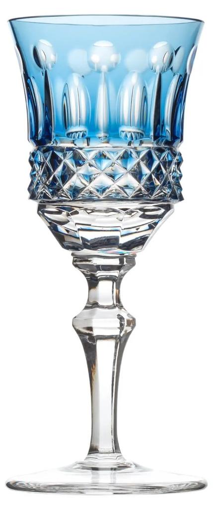Taça de Cristal Lapidado Artesanal p/ Licor - Azul Claro - 69  Azul Claro - 69