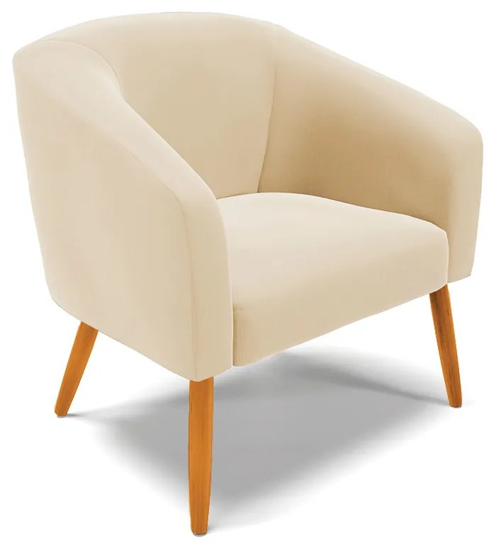 Namoradeira e 2 Poltronas Pé Palito Castanho Stella Suede Bege D03 - D'Rossi