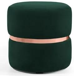 Puff Decorativo Com Cinto Rosê Round B-303 Veludo Verde Musgo - Domi