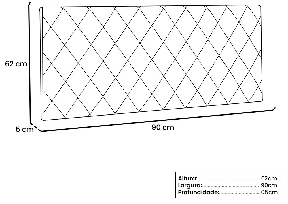 Cabeceira Painel Dubai Para Cama Box Solteiro 90 cm Corino - D'Rossi - Preto