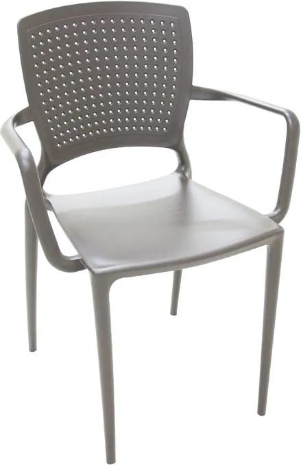 Cadeira Safira com Braço Marrom - Tramontina