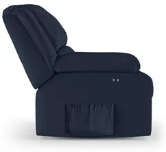 Poltrona do Papai Reclinável Pietra Power Touch Massagem FH9 PU Azul -