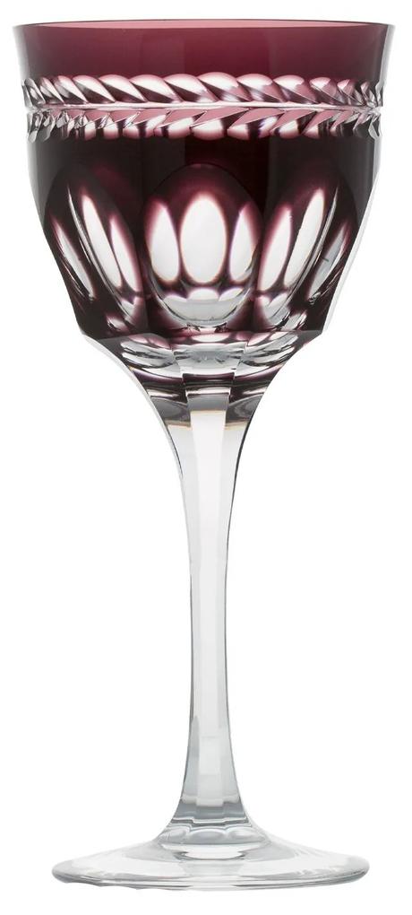 Taça de Cristal Lapidado P/ Vinho Branco Ametista - 17