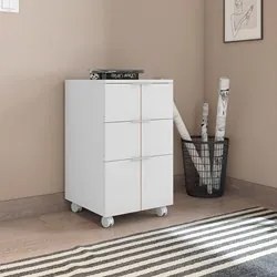 Gaveteiro Office 3 Gavetas Cubic Branco Texturizado - Caemmun