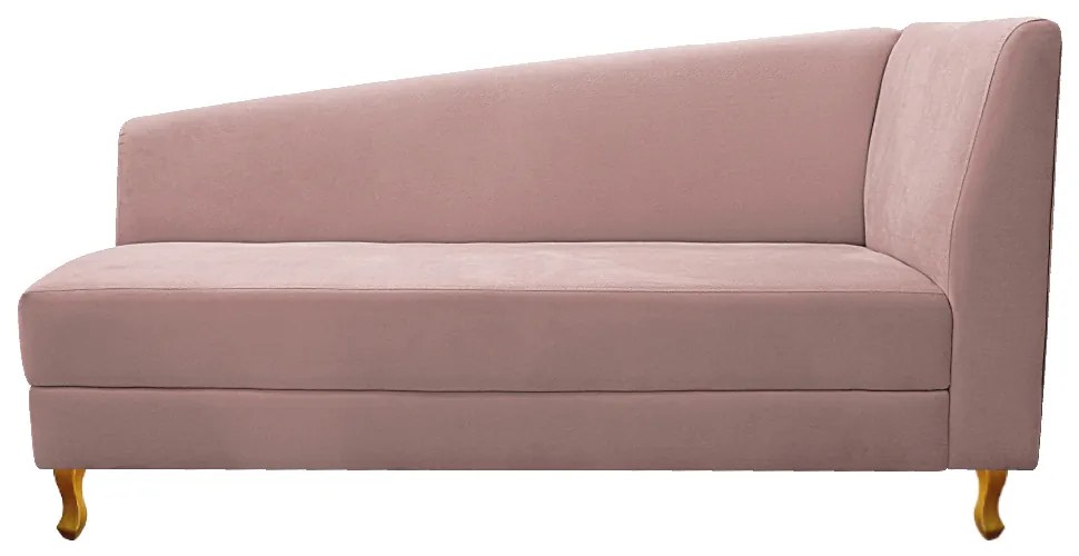 Recamier Valéria 140cm Lado Esquerdo Suede Rosê - ADJ Decor